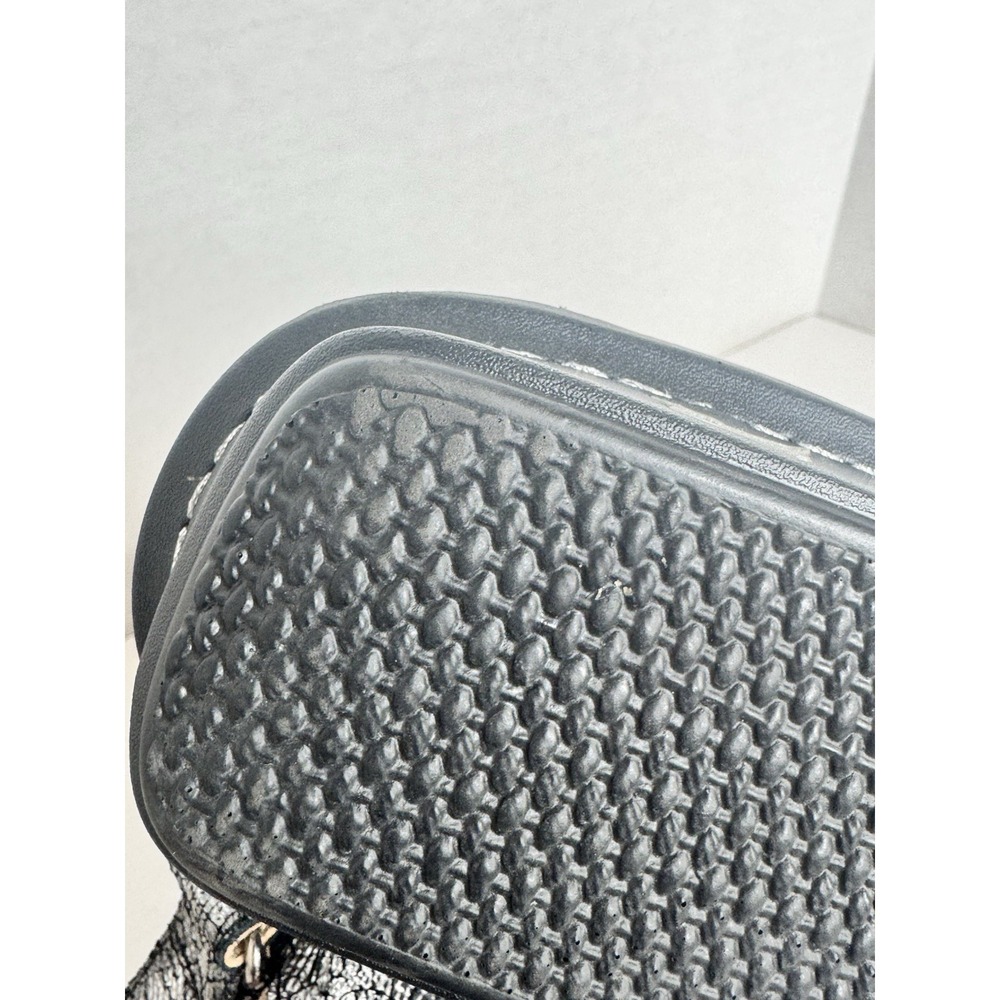 Alegria Mary Jane Shoes Black Silver Metallic Leather Onyx Crackle Women 39 - Picture 8 of 8